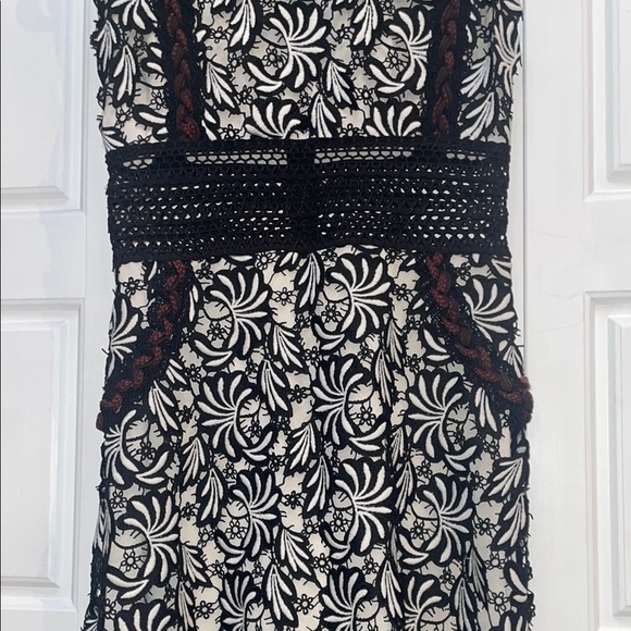 Self-Portrait Black and White Sheath Midi Dress Mock Neck - Picture 3 of 9